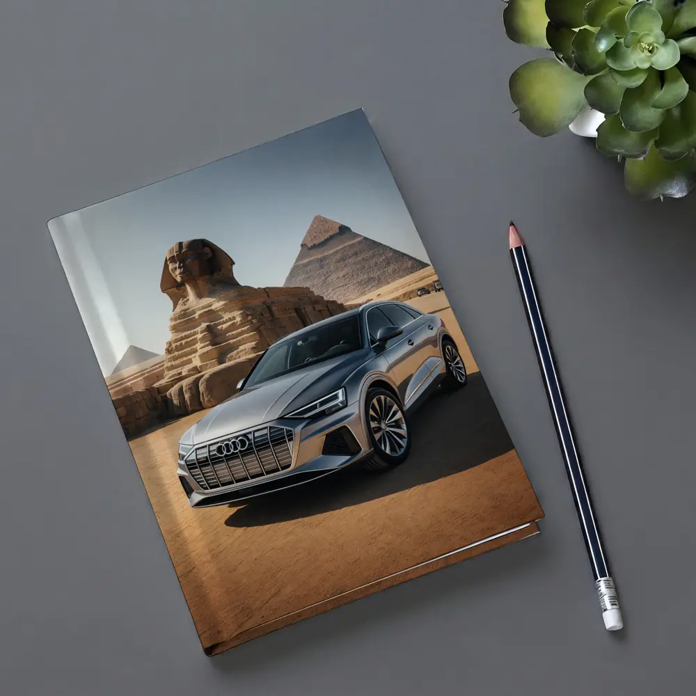 Audi Q8 Silver SUV Egypt Pyramids – Notebooks