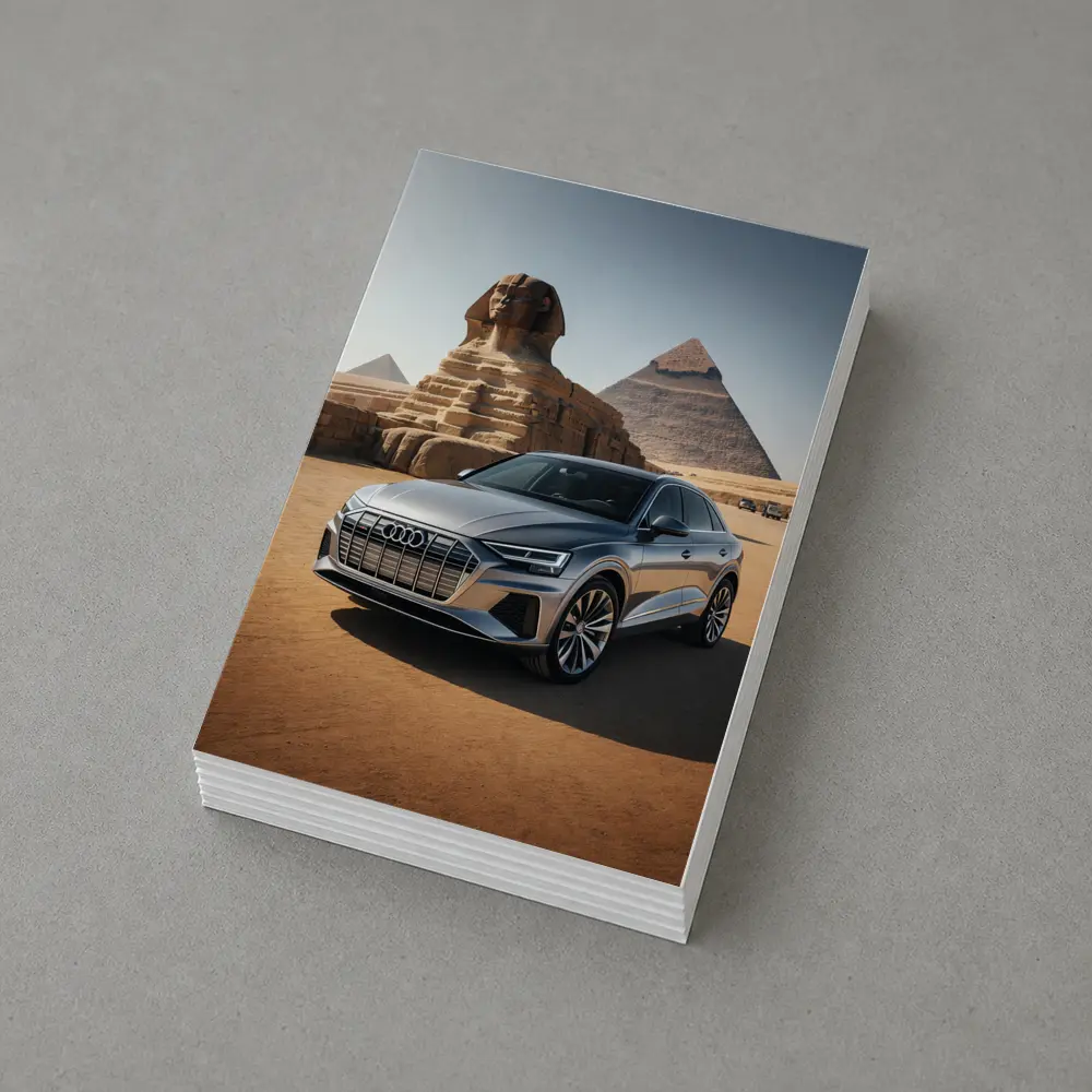 Audi Q8 Silver SUV Egypt Pyramids – Postcards