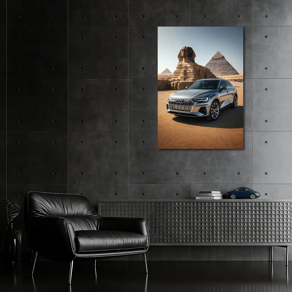 Audi Q8 Silver SUV Egypt Pyramids – Wall Art