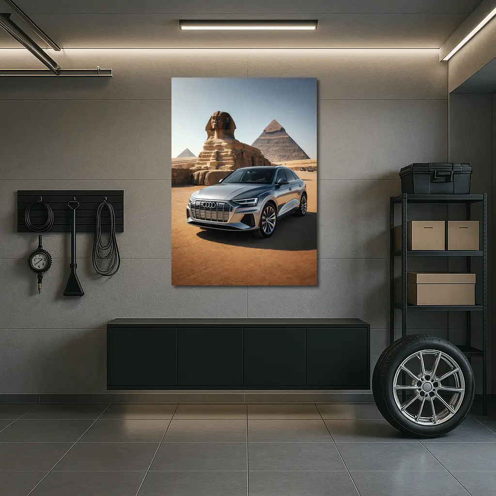 Audi Q8 Silver SUV Egypt Pyramids – Wall Art