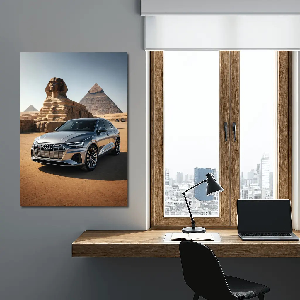 Audi Q8 Silver SUV Egypt Pyramids – Wall Art