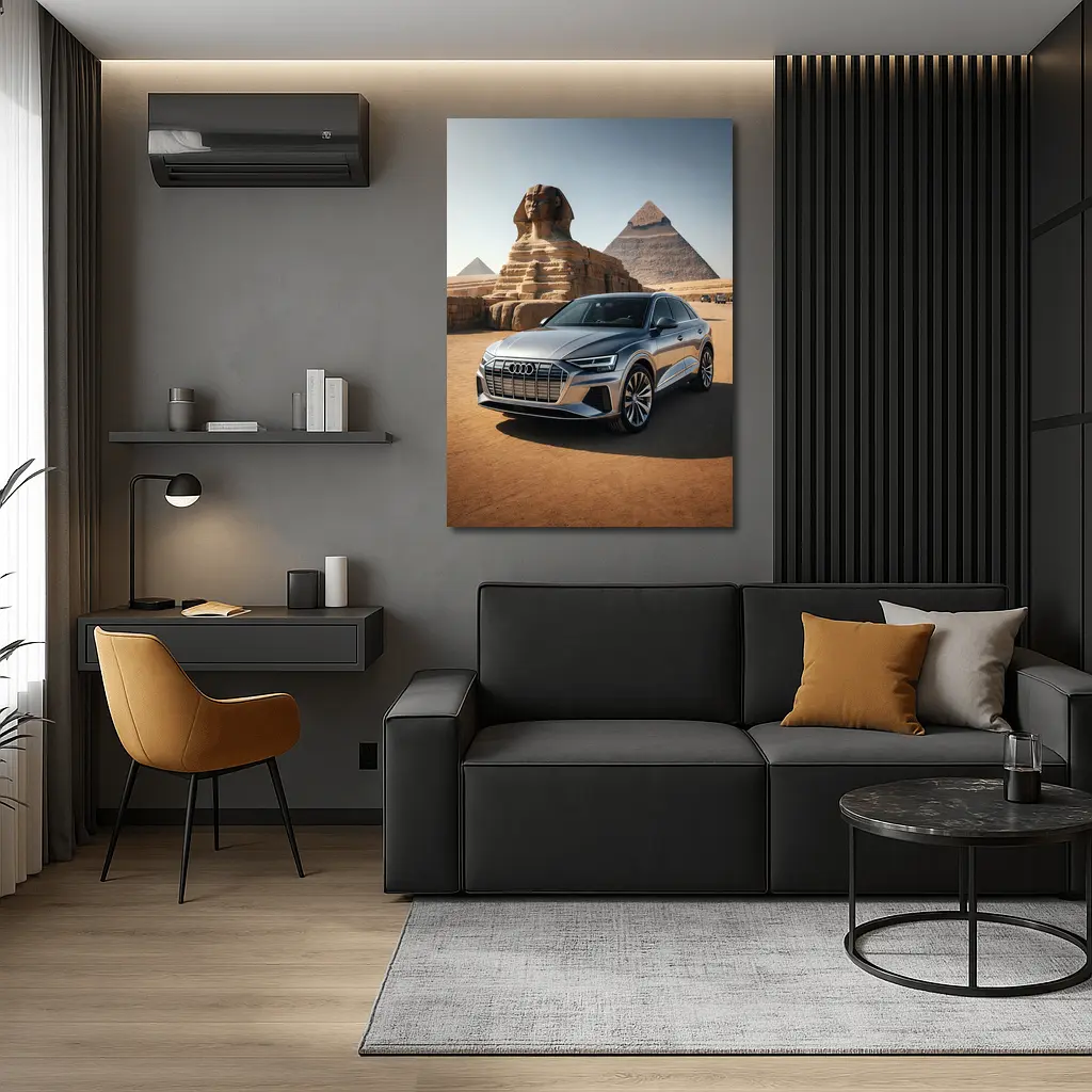 Audi Q8 Silver SUV Egypt Pyramids – Wall Art