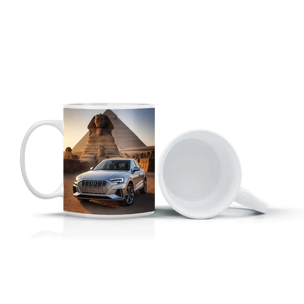 Audi Q8 Silver SUV Egypt Pyramids Sphinx – Mugs