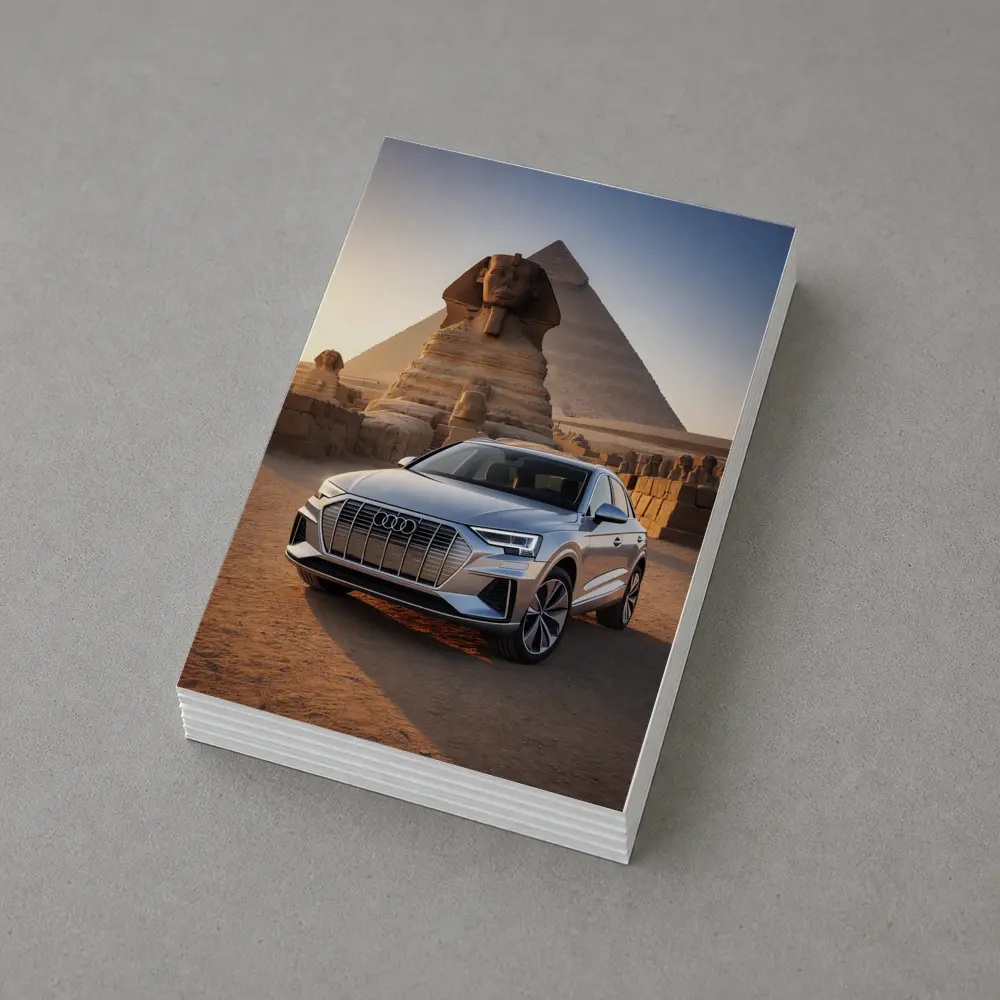 Audi Q8 Silver SUV Egypt Pyramids Sphinx – Postcards