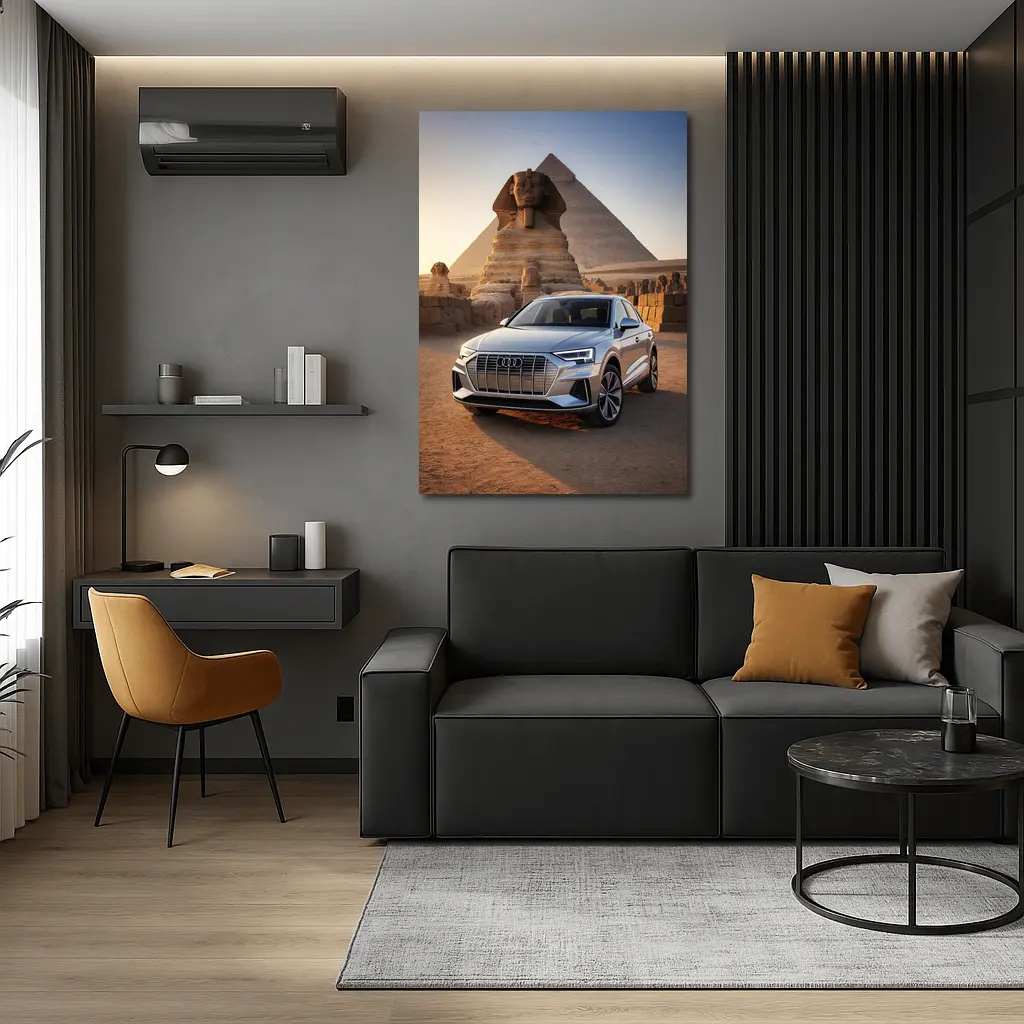 Audi Q8 Silver SUV Egypt Pyramids Sphinx – Wall Art