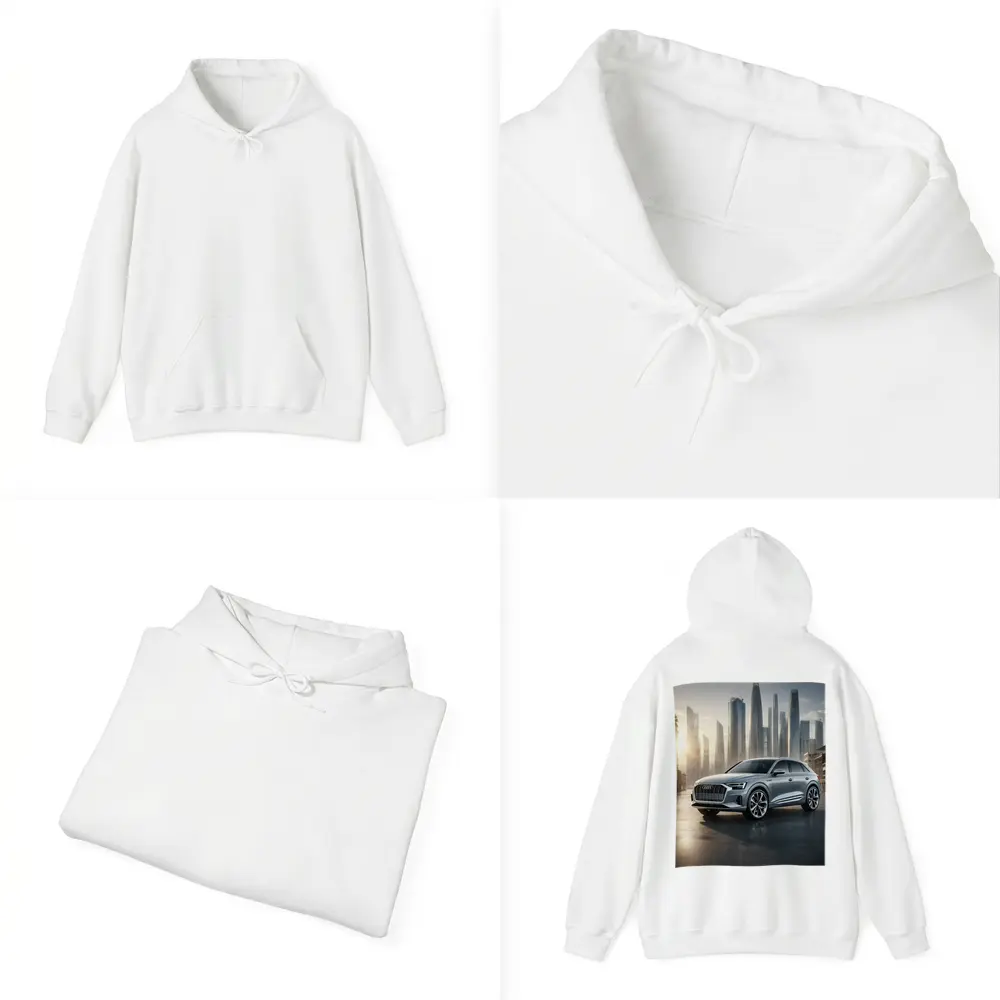Audi Q8 Silver SUV City Skyline – Hoodies