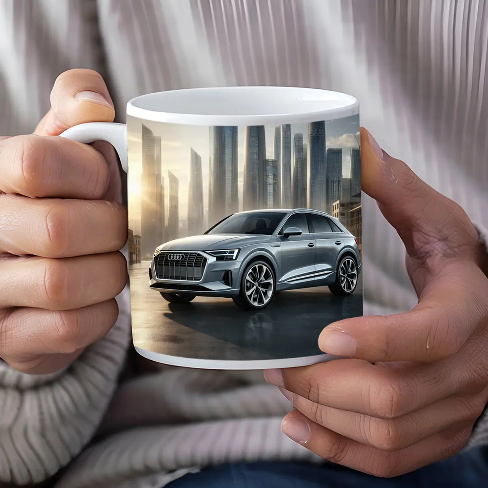 Audi Q8 Silver SUV City Skyline – Mugs