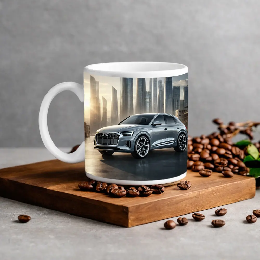 Audi Q8 Silver SUV City Skyline – Mugs