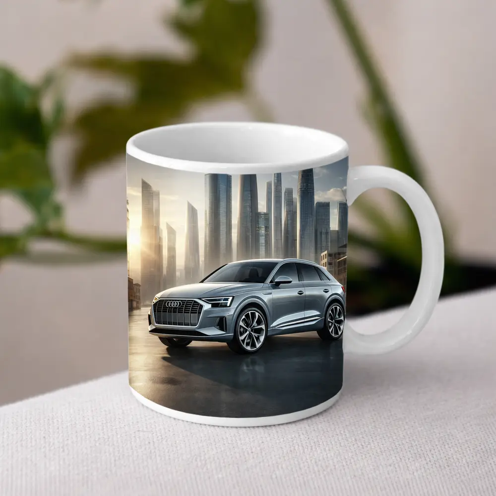 Audi Q8 Silver SUV City Skyline – Mugs
