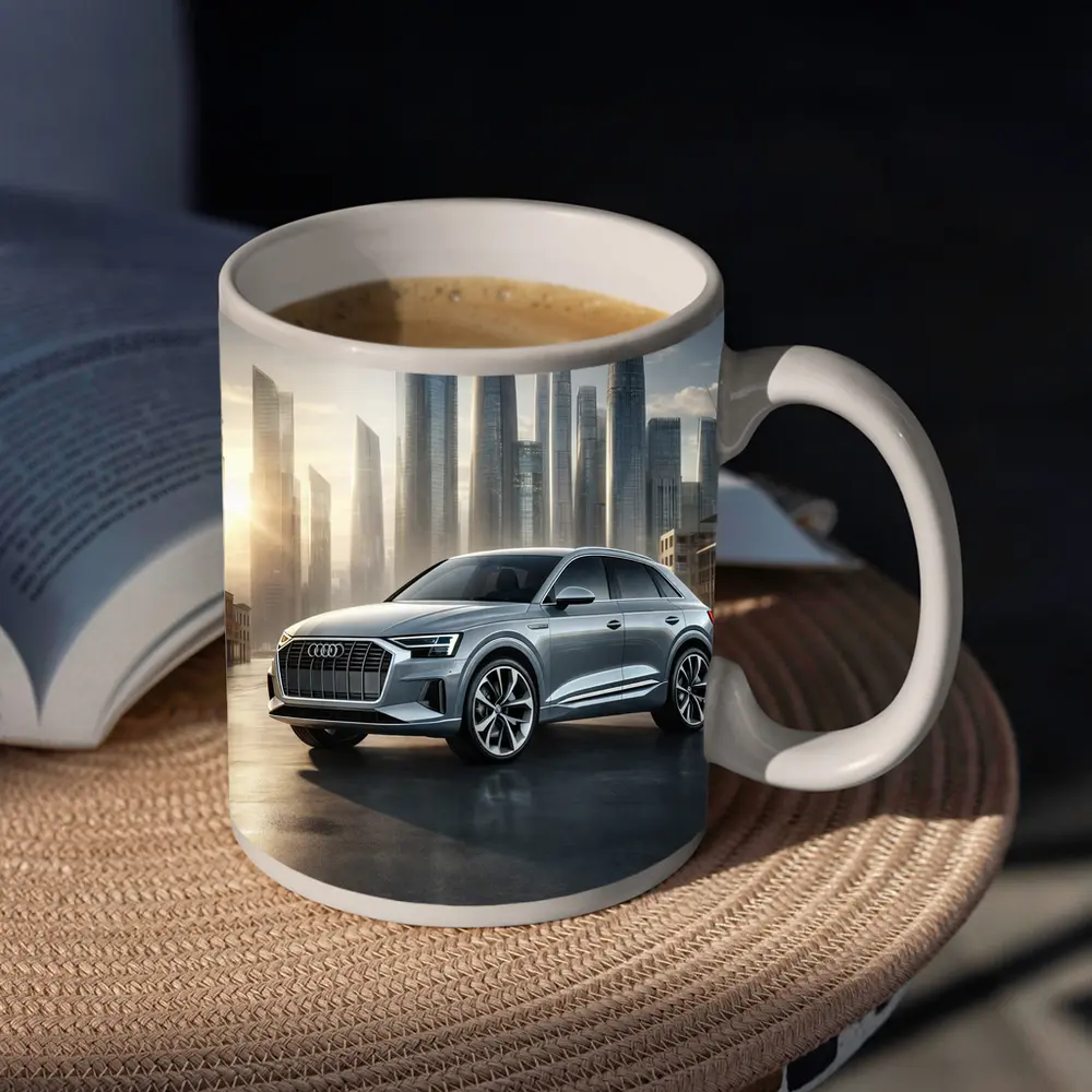 Audi Q8 Silver SUV City Skyline – Mugs