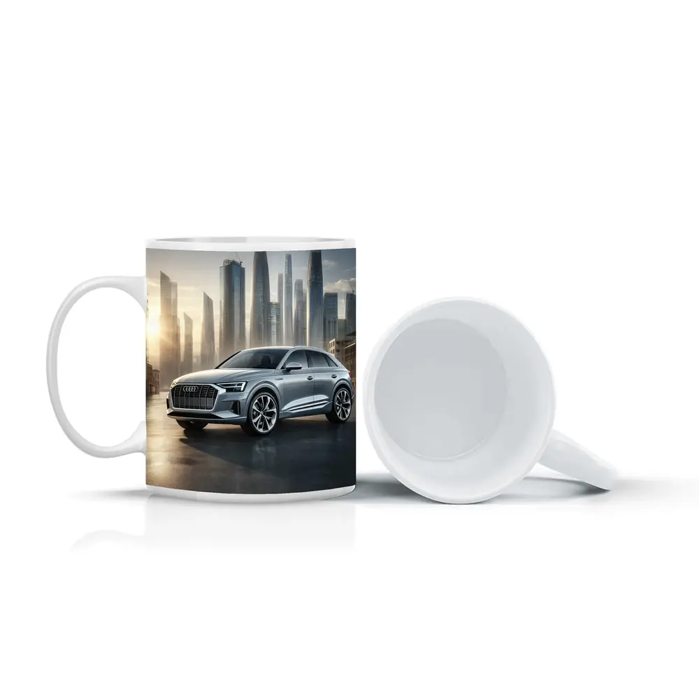 Audi Q8 Silver SUV City Skyline – Mugs