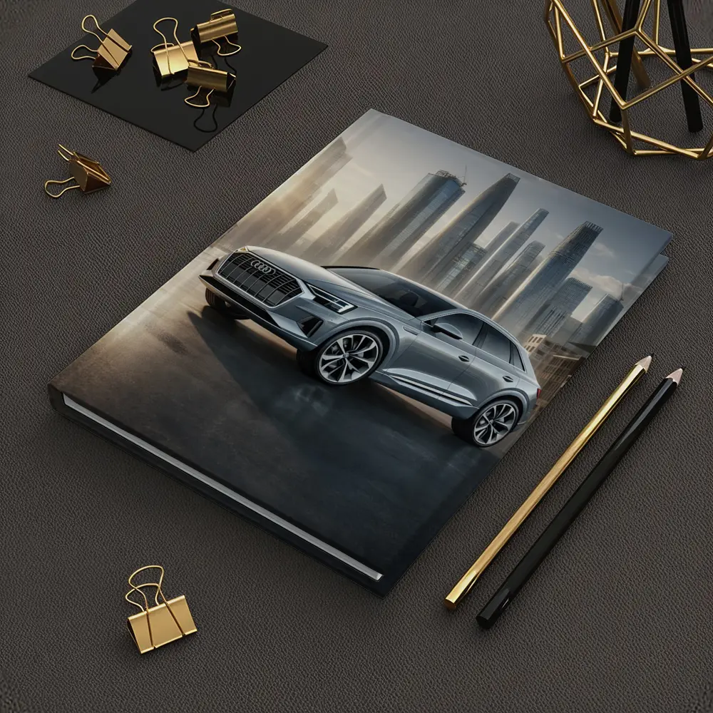 Audi Q8 Silver SUV City Skyline – Notebooks