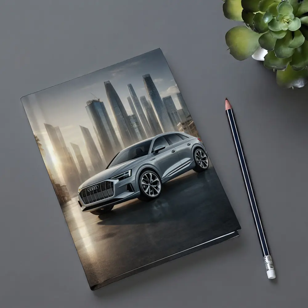 Audi Q8 Silver SUV City Skyline – Notebooks