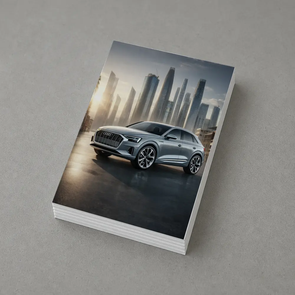 Audi Q8 Silver SUV City Skyline – Postcards