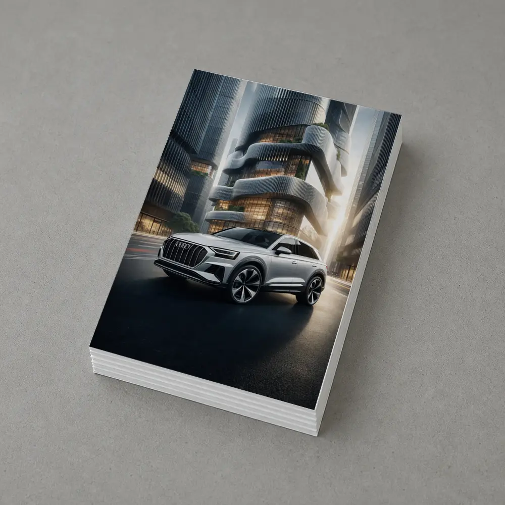Audi Q8 White SUV Futuristic City – Postcards