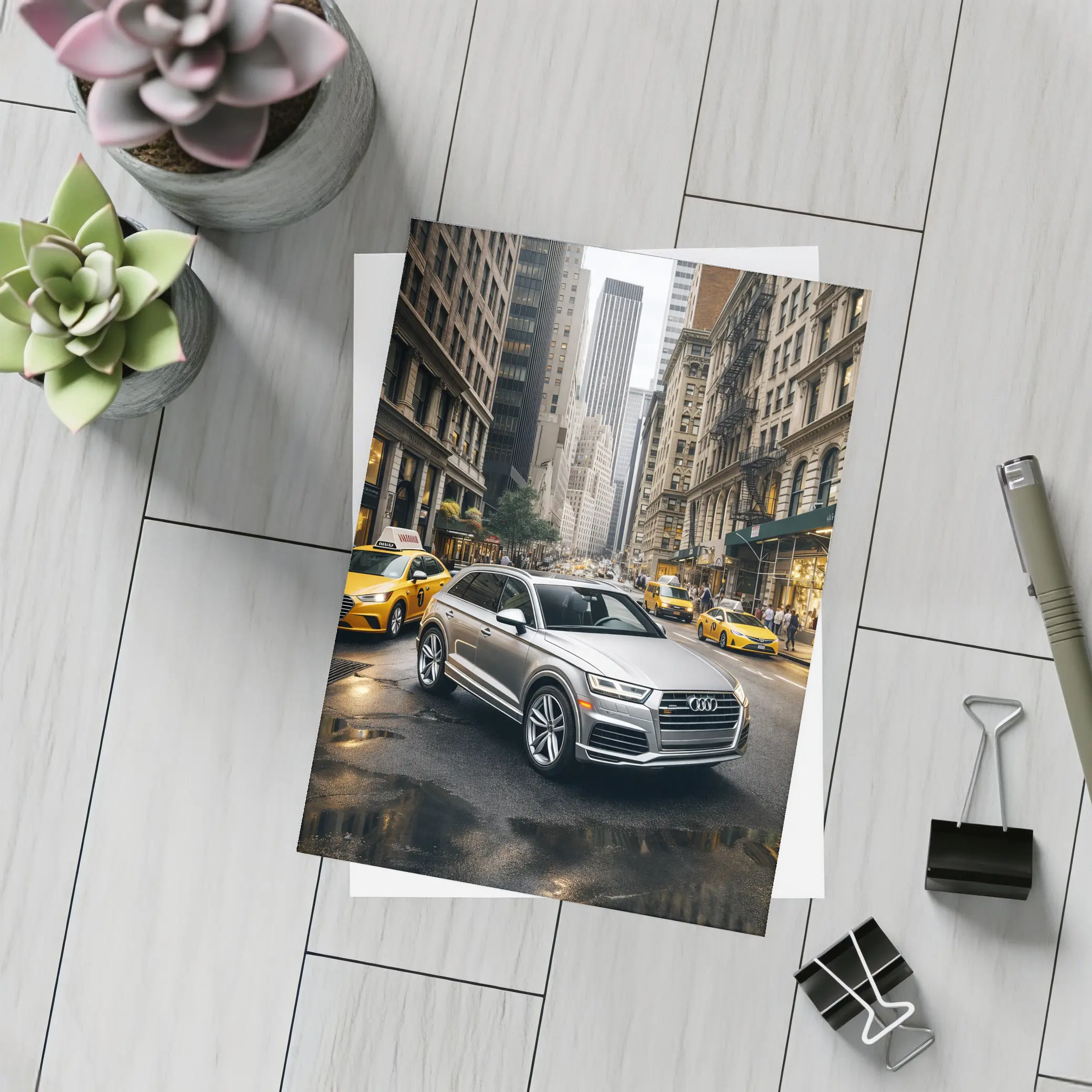 Audi Q5 SUV on New York City Street – Postcards