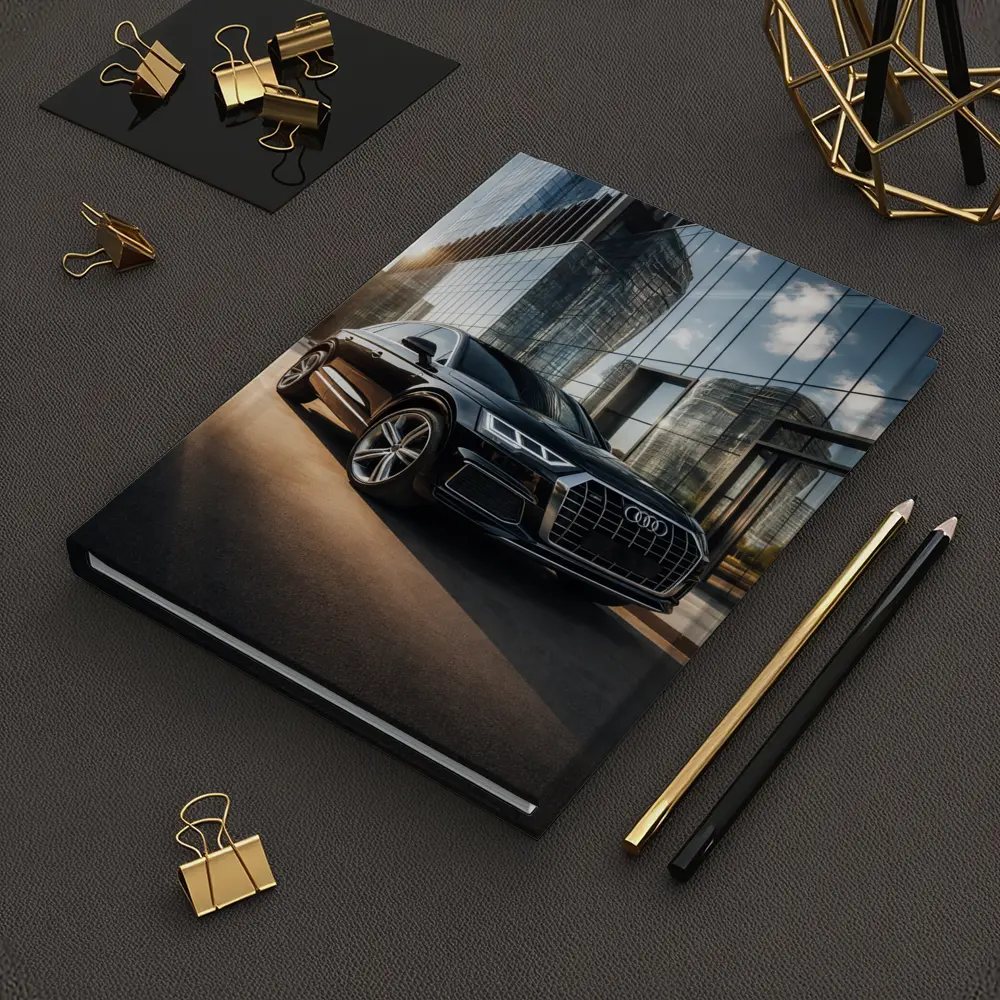 Audi Q5 Parked Outside Glass City Building – Notebooks