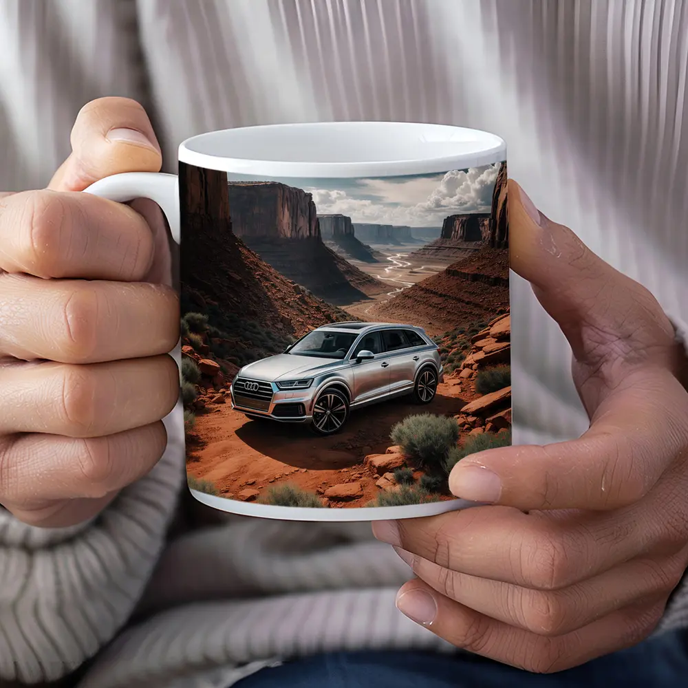 Audi Q7 Silver SUV Red Canyon Desert – Mugs