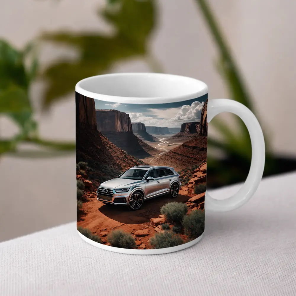 Audi Q7 Silver SUV Red Canyon Desert – Mugs