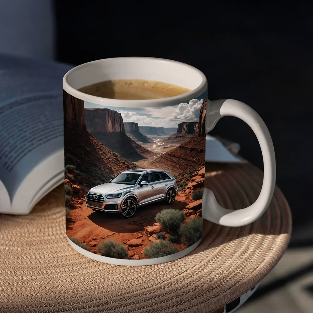 Audi Q7 Silver SUV Red Canyon Desert – Mugs