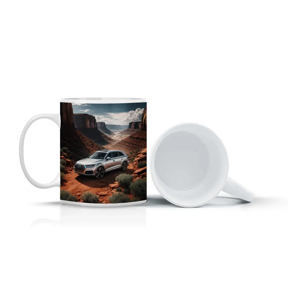 Audi Q7 Silver SUV Red Canyon Desert – Mugs