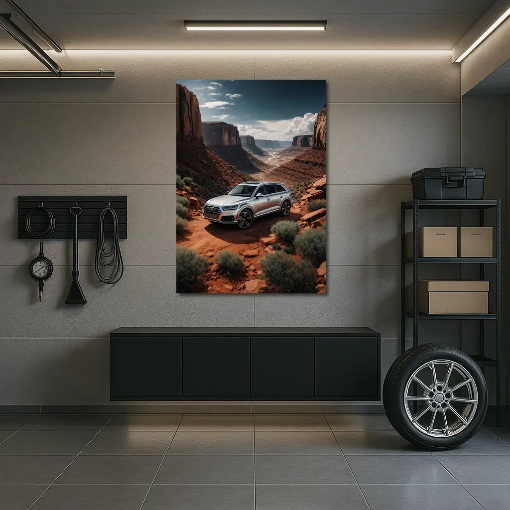Audi Q7 Silver SUV Red Canyon Desert – Wall Art