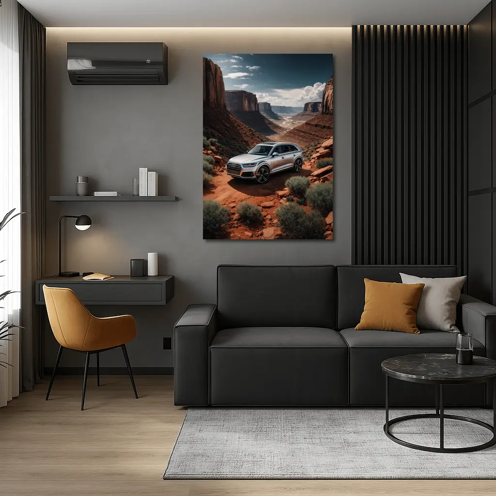 Audi Q7 Silver SUV Red Canyon Desert – Wall Art