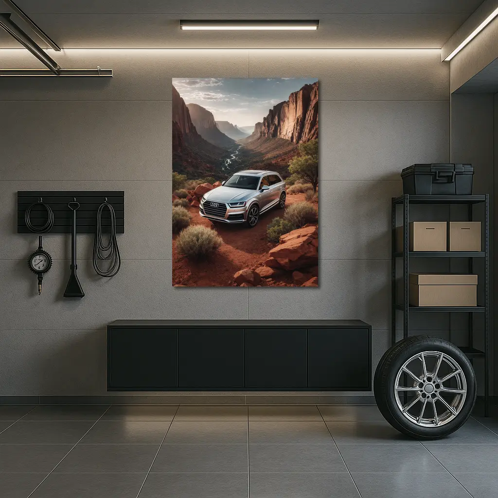 Audi Q7 Silver SUV Red Canyon – Wall Art