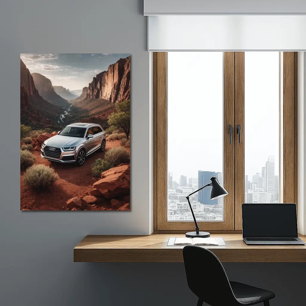 Audi Q7 Silver SUV Red Canyon – Wall Art