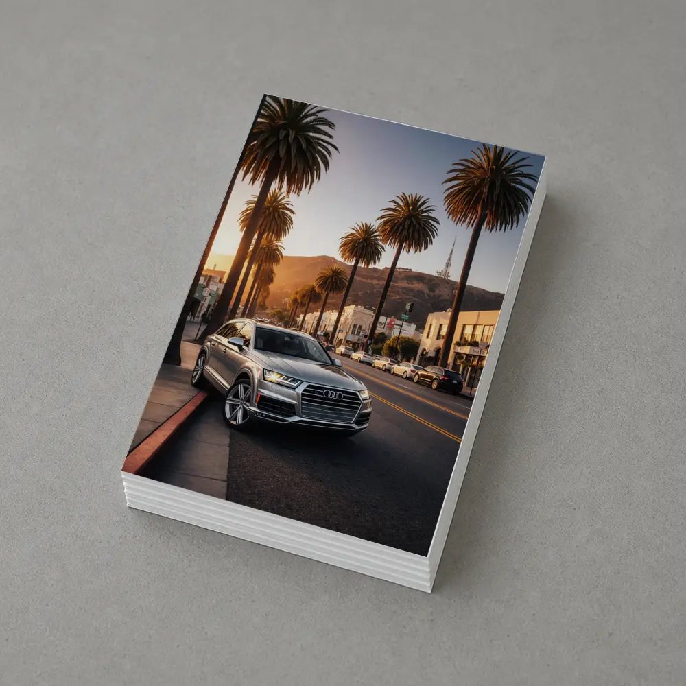 Audi Q7 Silver SUV Los Angeles Sunset – Postcards