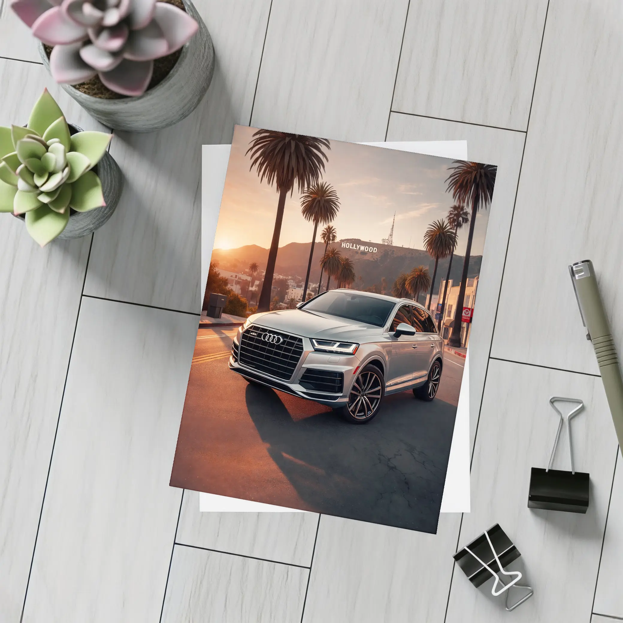 Audi Q7 Hollywood Sunset Palm Trees – Postcards