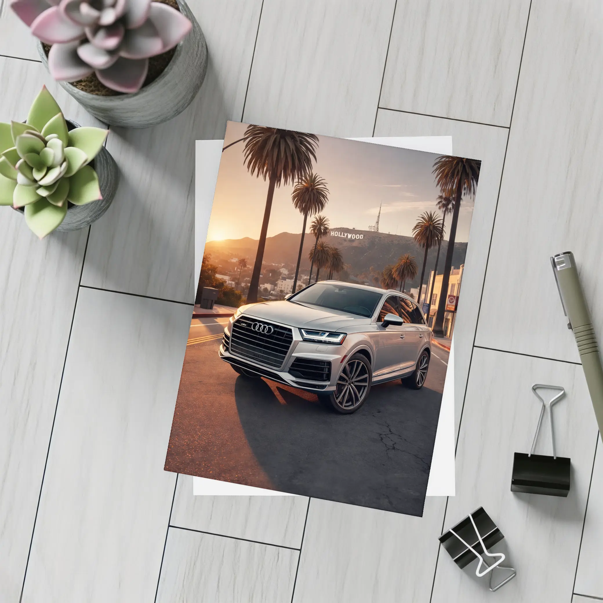 Audi Q7 Hollywood Hills Los Angeles Sunset – Postcards