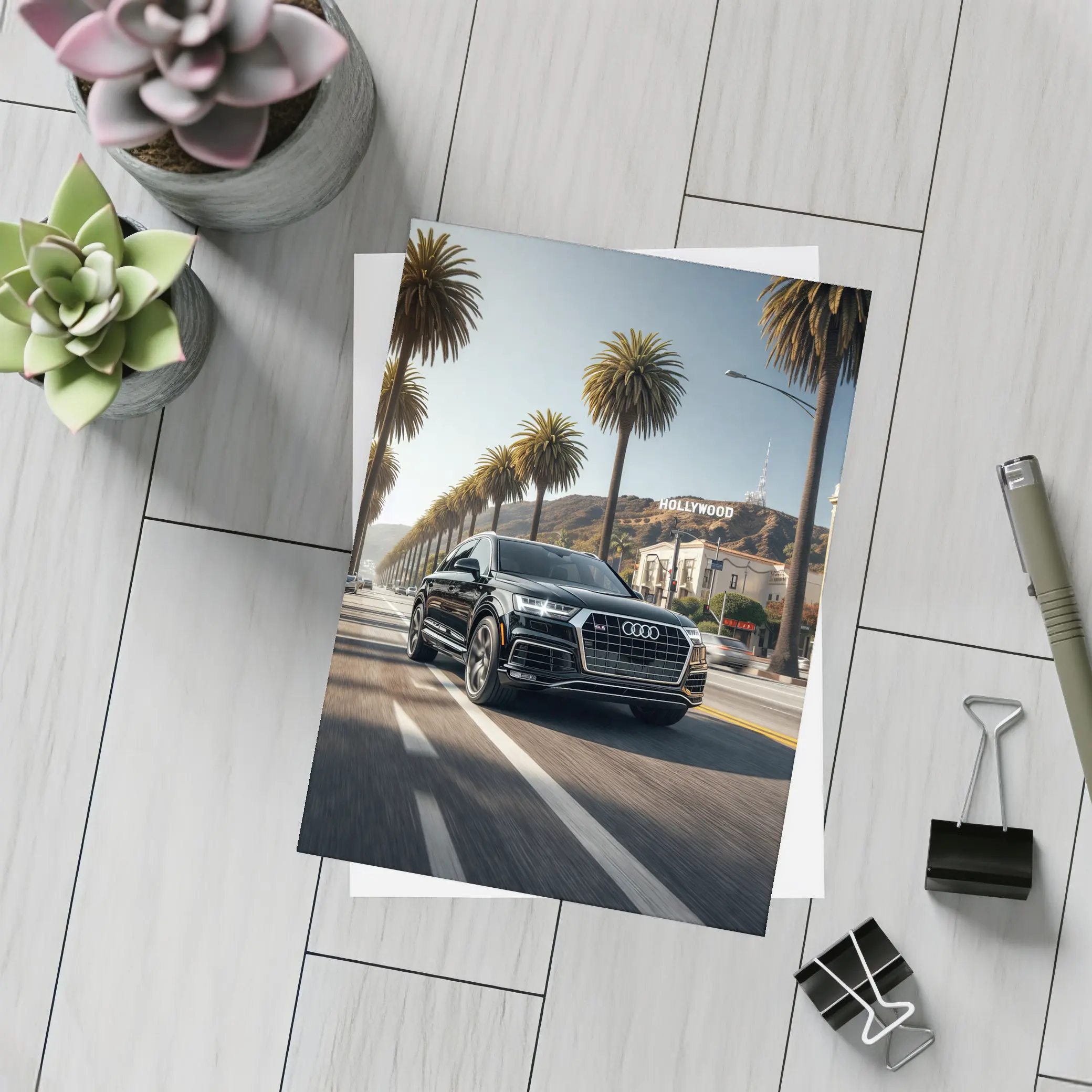 Audi Q7 Cruising Hollywood Los Angeles Street – Postcards
