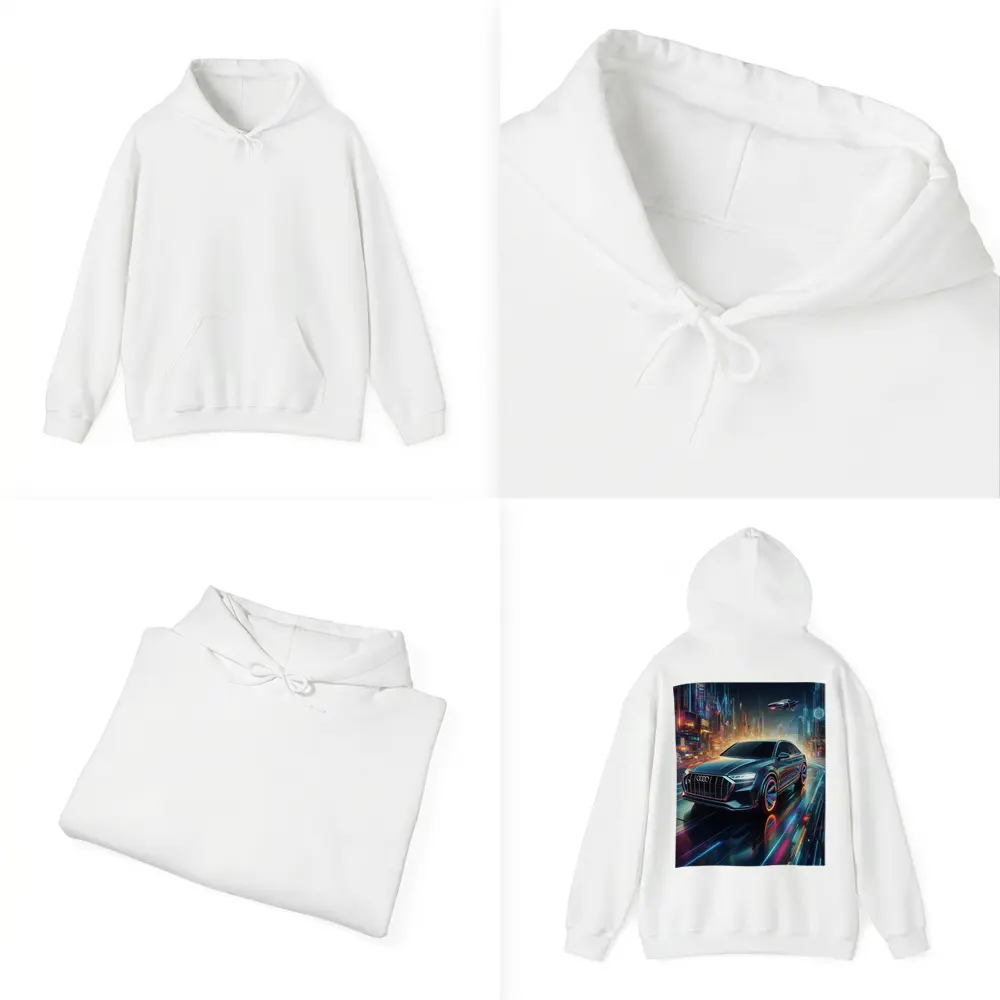 Audi Q8 Neon Futuristic City Night Drive – Hoodies