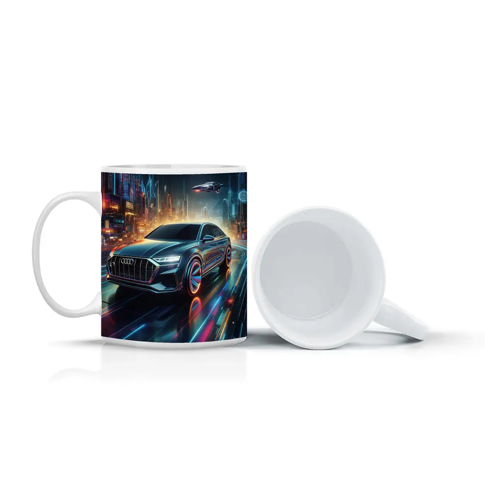 Audi Q8 Neon Futuristic City Night Drive – Mugs