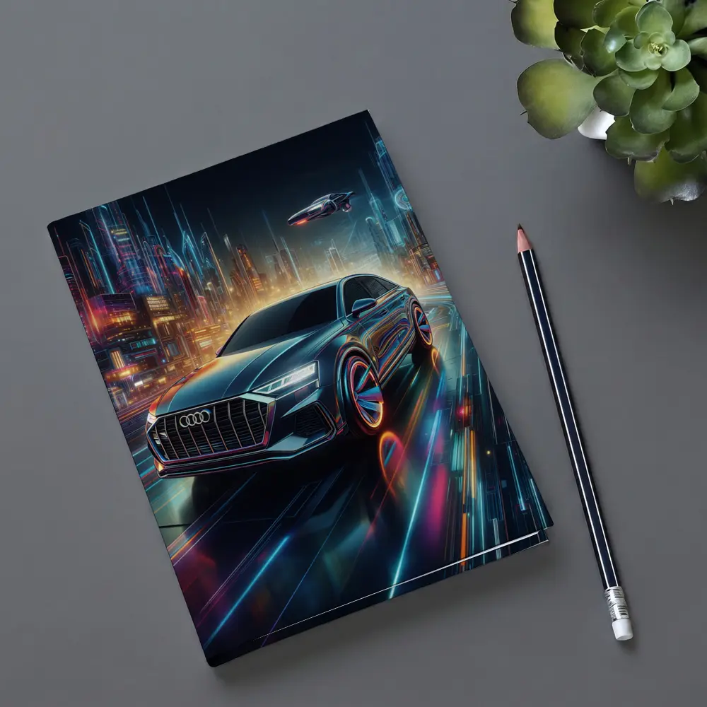 Audi Q8 Neon Futuristic City Night Drive – Notebooks