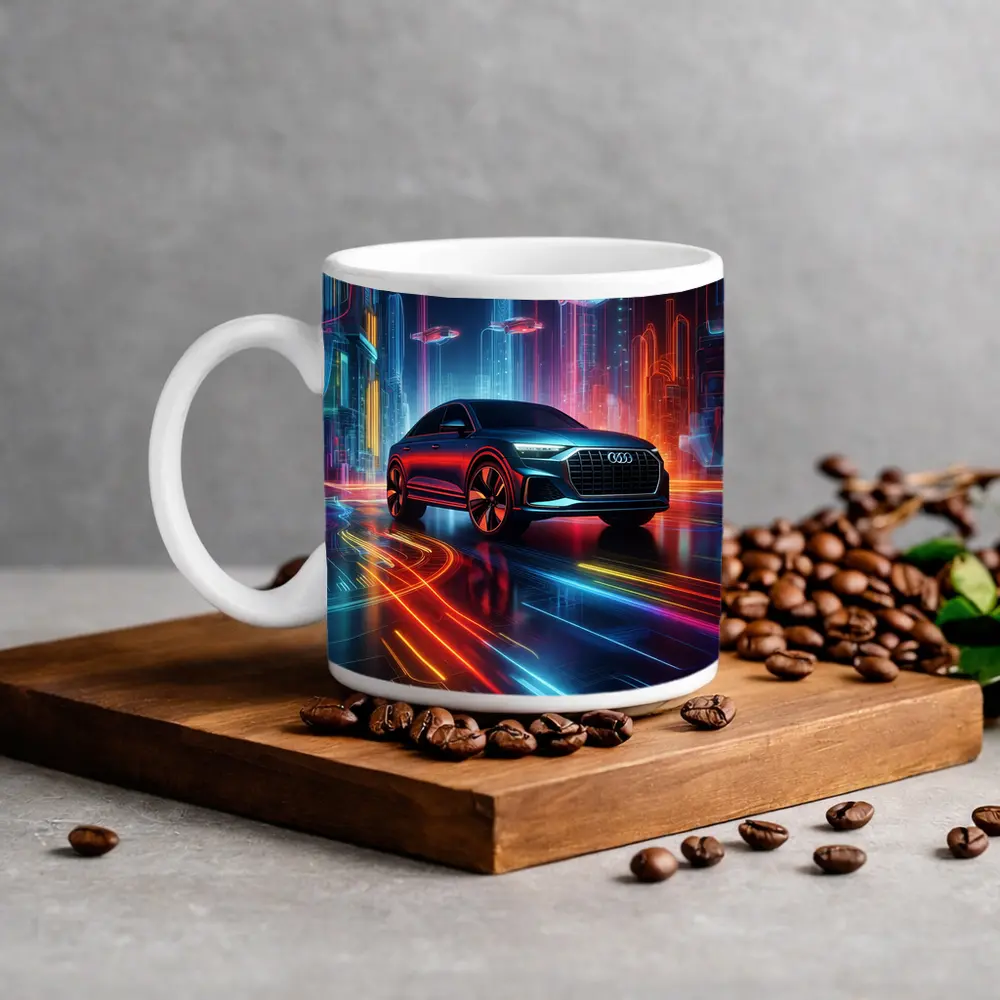 Audi Q8 Neon Futuristic City Night – Mugs