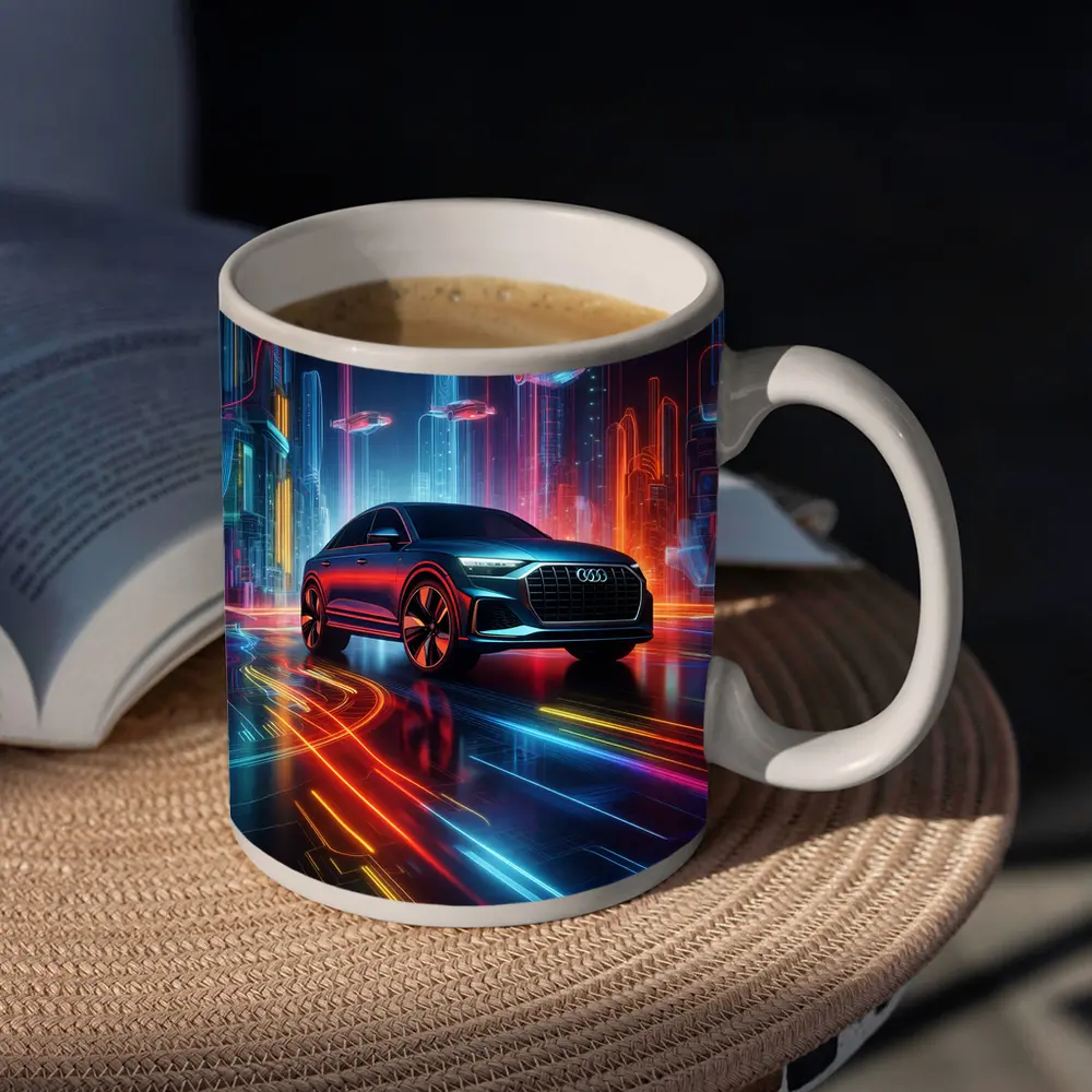 Audi Q8 Neon Futuristic City Night – Mugs