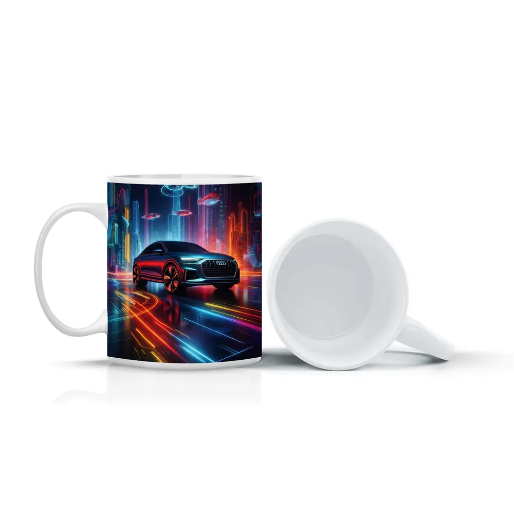 Audi Q8 Neon Futuristic City Night – Mugs