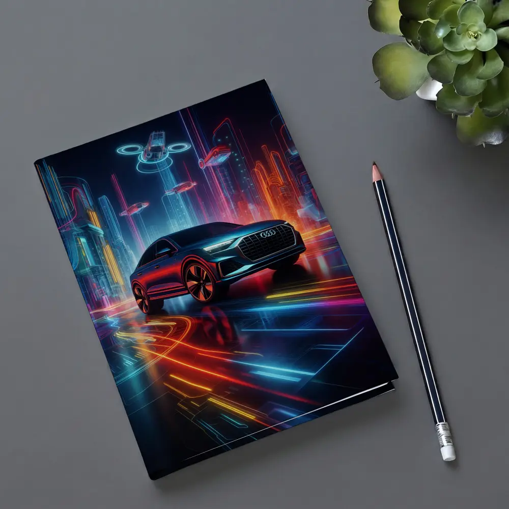 Audi Q8 Neon Futuristic City Night – Notebooks