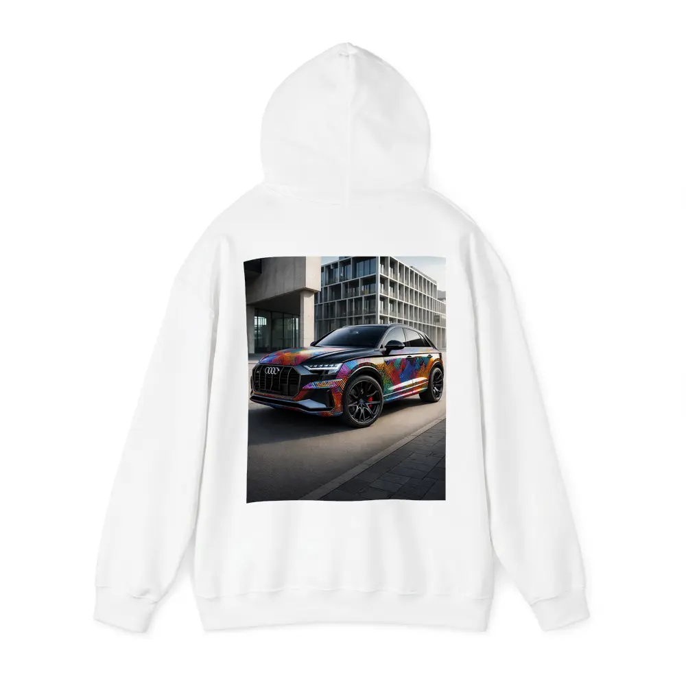 Audi Q8 Colorful Custom Wrap Urban Setting – Hoodies