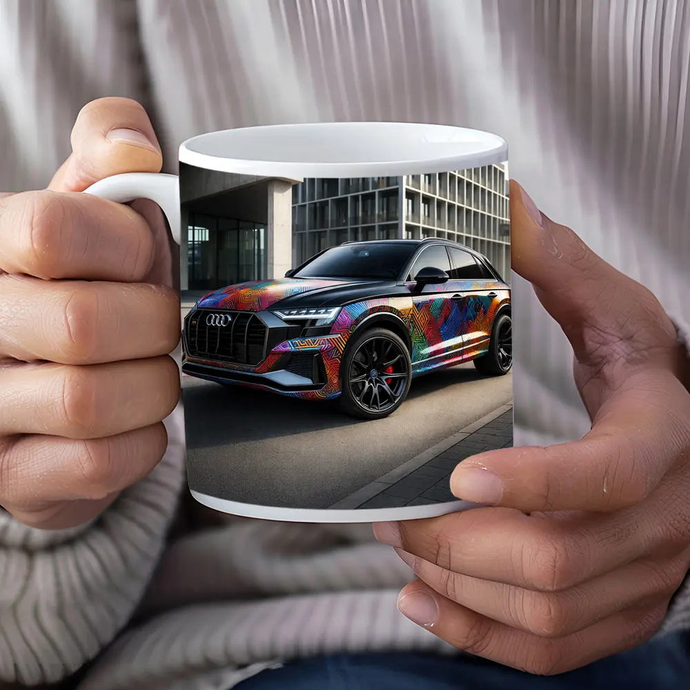 Audi Q8 Colorful Custom Wrap Urban Setting – Mugs