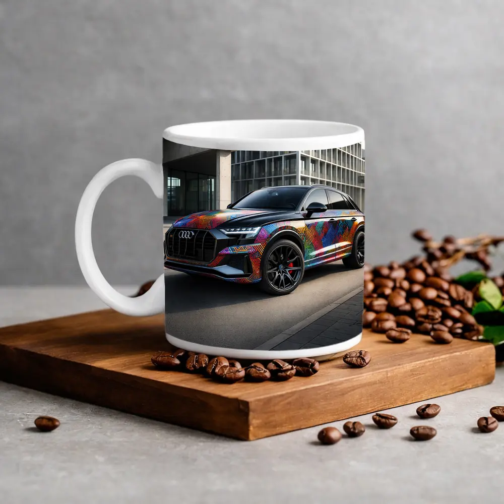 Audi Q8 Colorful Custom Wrap Urban Setting – Mugs