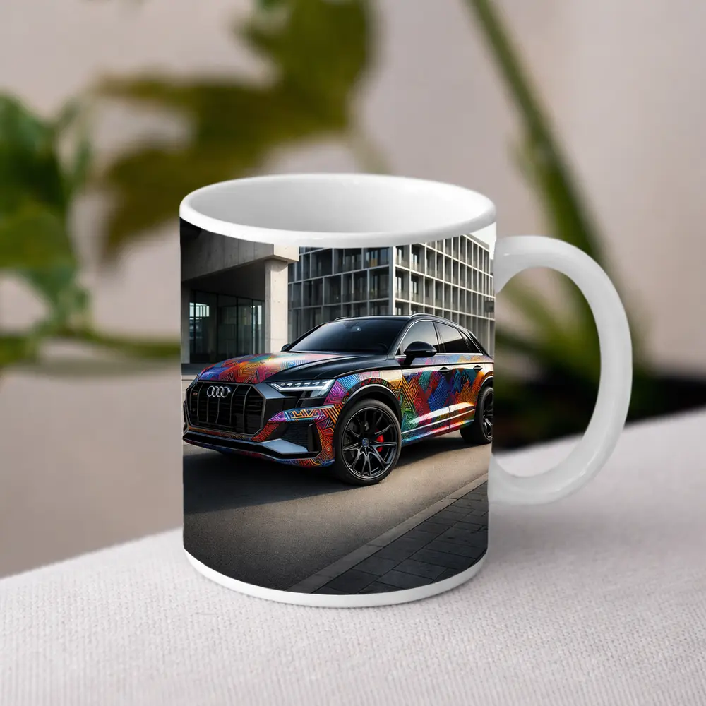 Audi Q8 Colorful Custom Wrap Urban Setting – Mugs