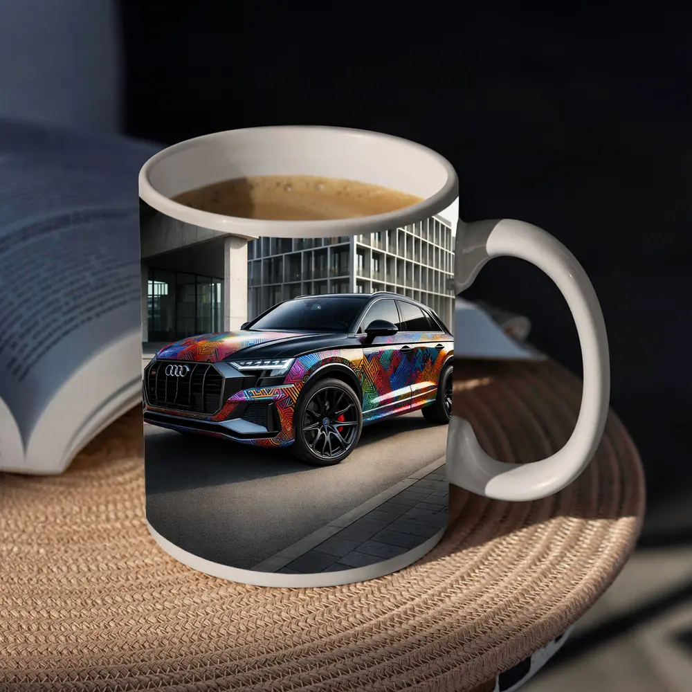 Audi Q8 Colorful Custom Wrap Urban Setting – Mugs
