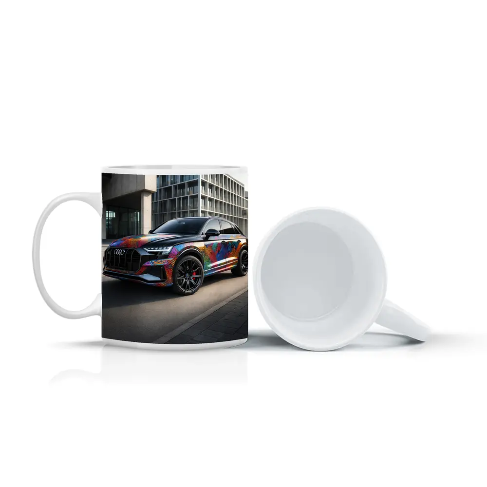 Audi Q8 Colorful Custom Wrap Urban Setting – Mugs