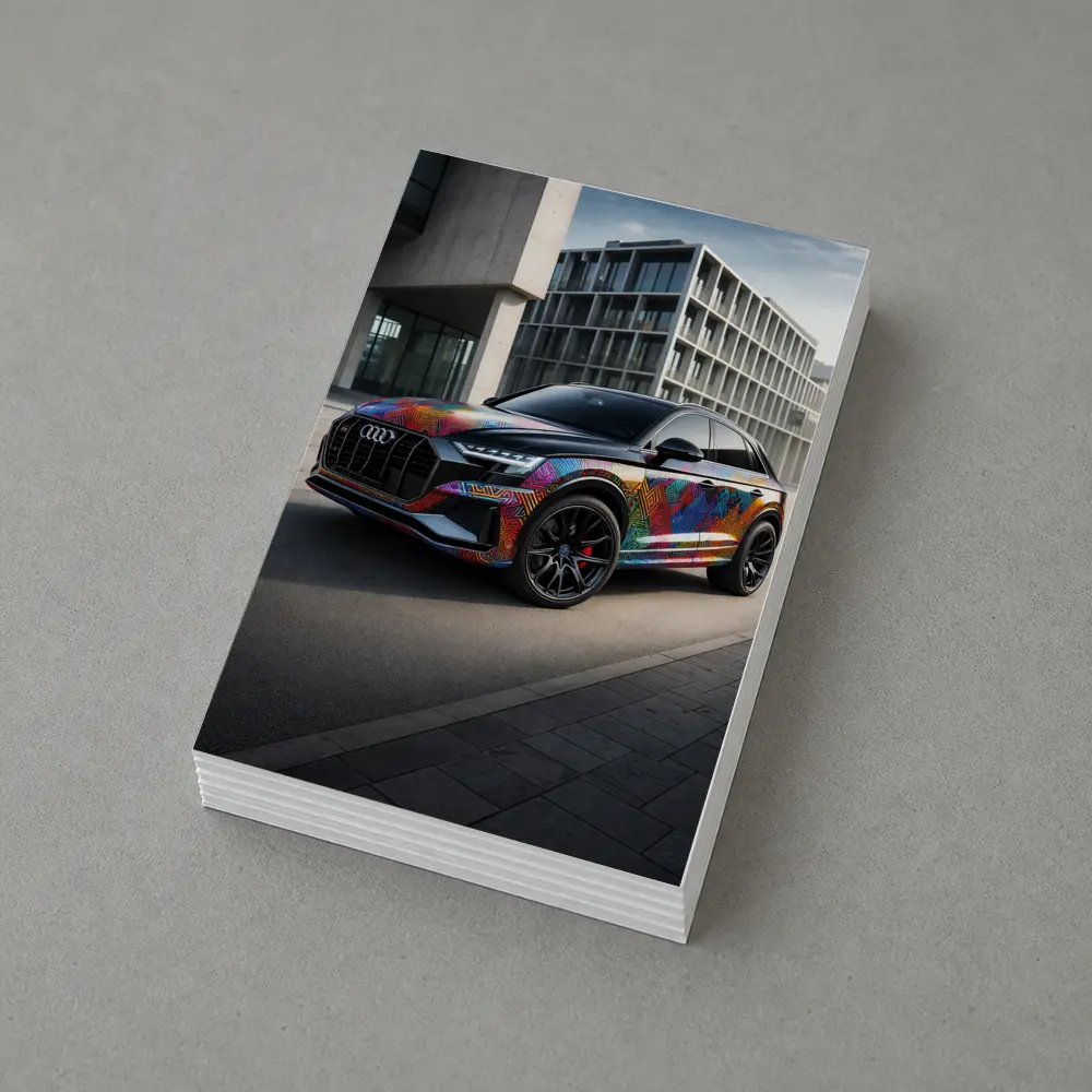 Audi Q8 Colorful Custom Wrap Urban Setting – Postcards