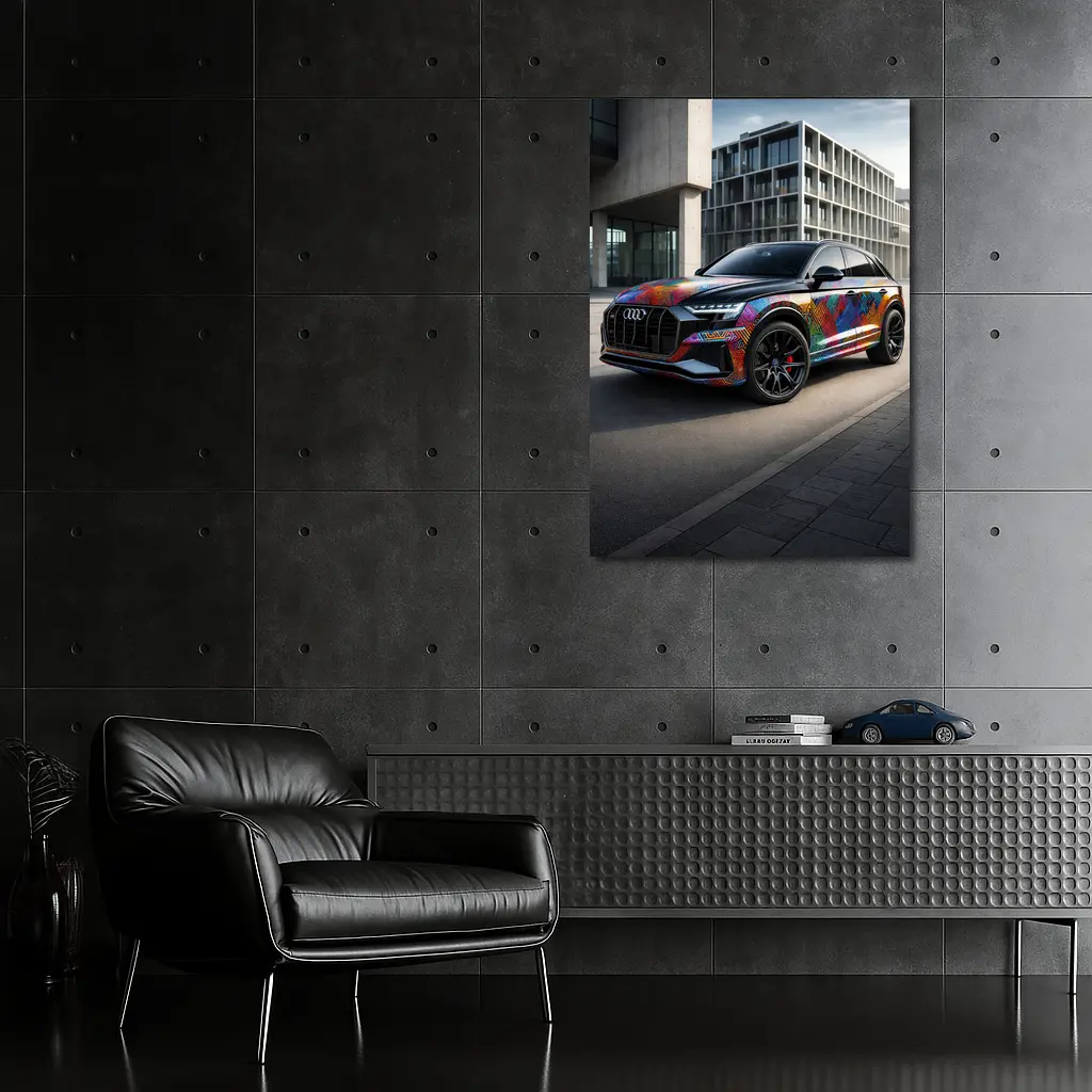 Audi Q8 Colorful Custom Wrap Urban Setting – Wall Art