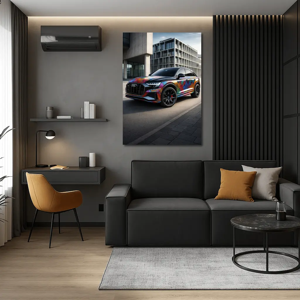 Audi Q8 Colorful Custom Wrap Urban Setting – Wall Art