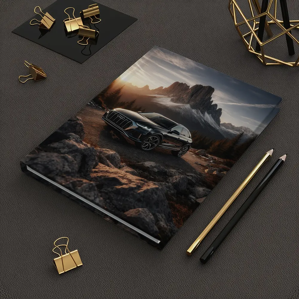 Audi Q8 Parked On Mountain Road Sunset – Notebooks